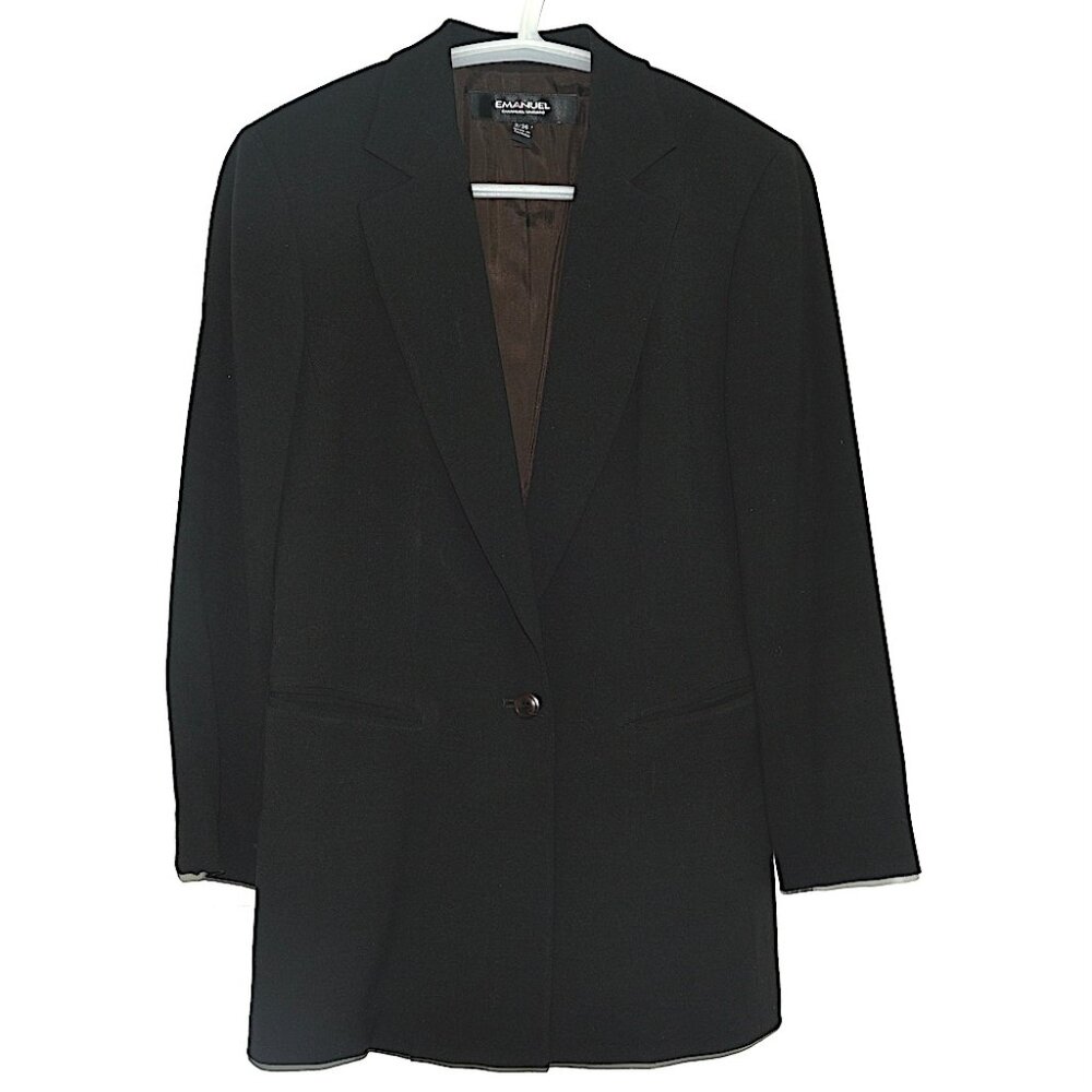 Like New Emanuel by Emanuel Ungaro 92% Wool Classic Black Blazer